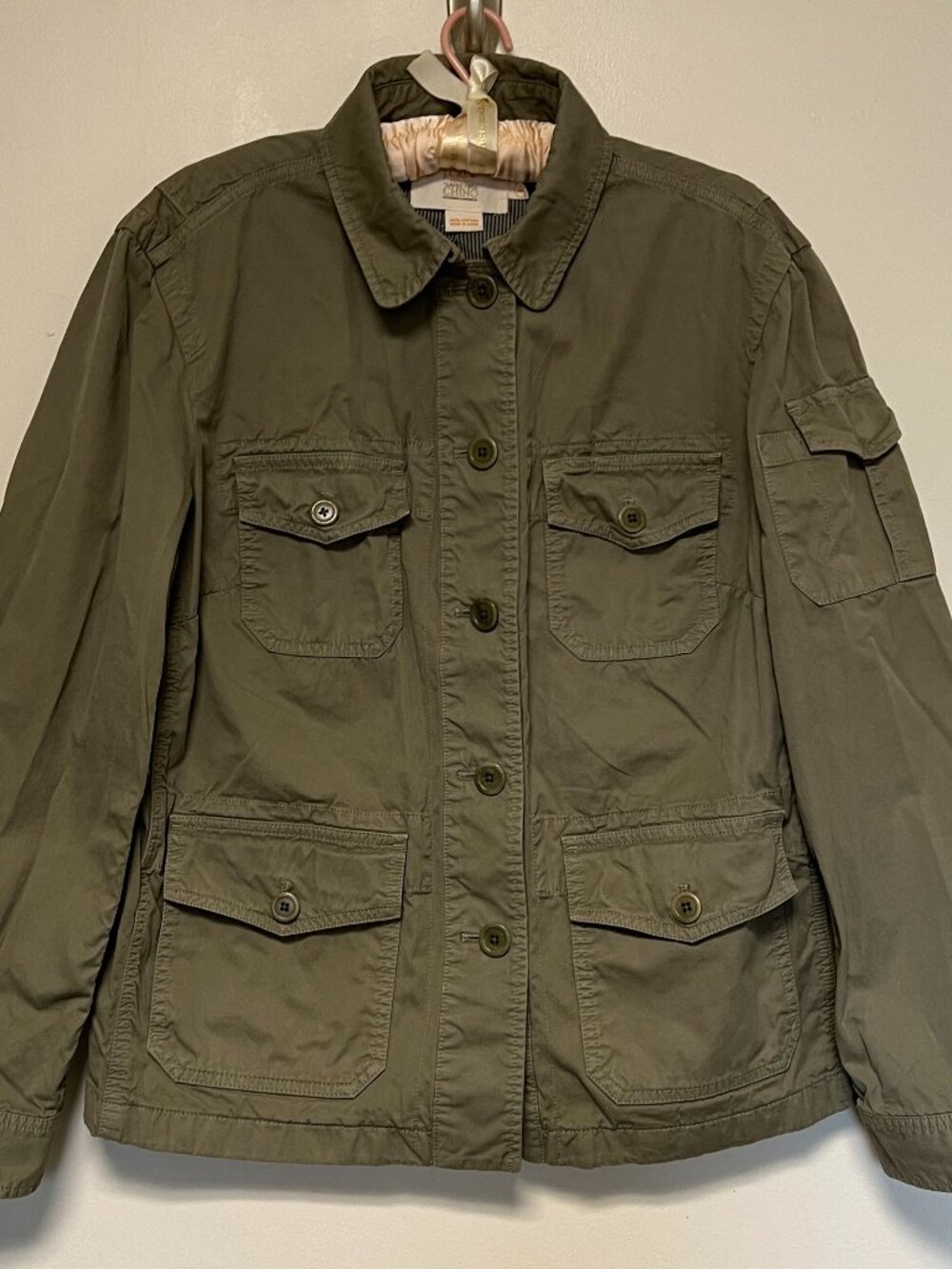 J CREW CLASSIC TWILL CHINO JACKET LIGHT ARMY GREEN SIZE L